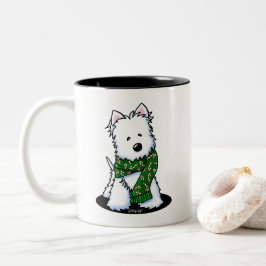 KiniArt Westie-Hund jul Två-Tonad Mugg