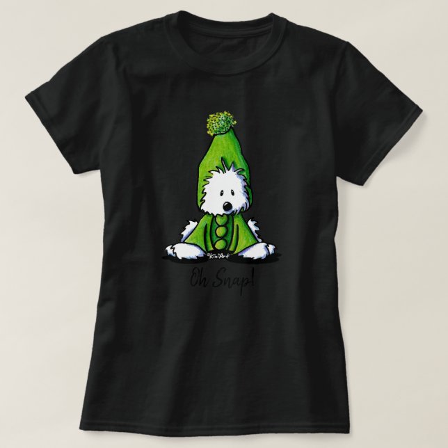 KiniArt Westie Hund Pea T-Shirt (Design framsida)