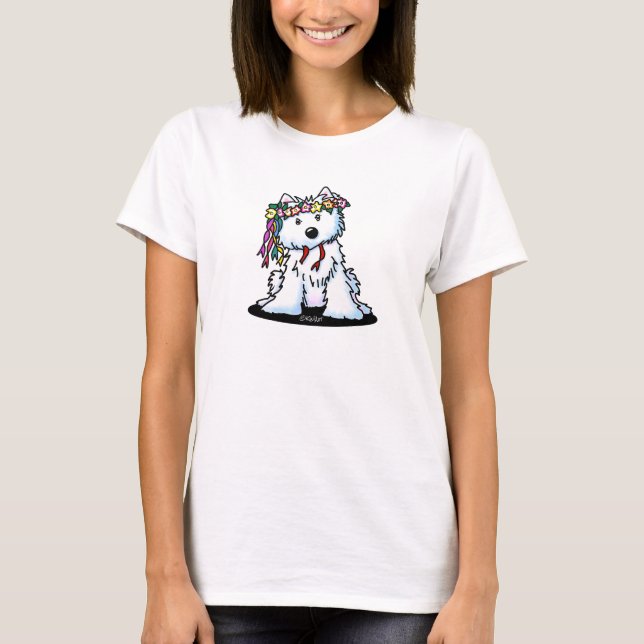 KiniArt Westie Hund T Shirt (Framsida)