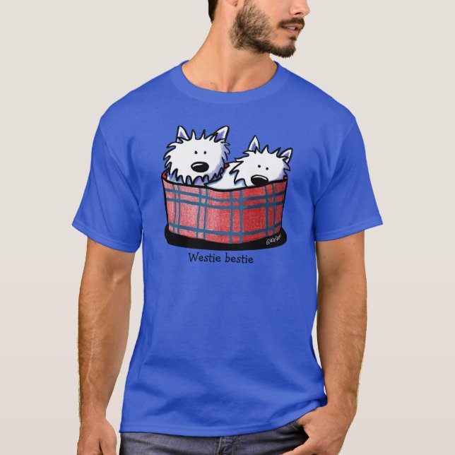 KiniArt Westie Hund T-Shirt (Framsida)