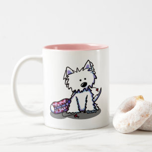KiniArt Westie Hund Två-Tonad Mugg