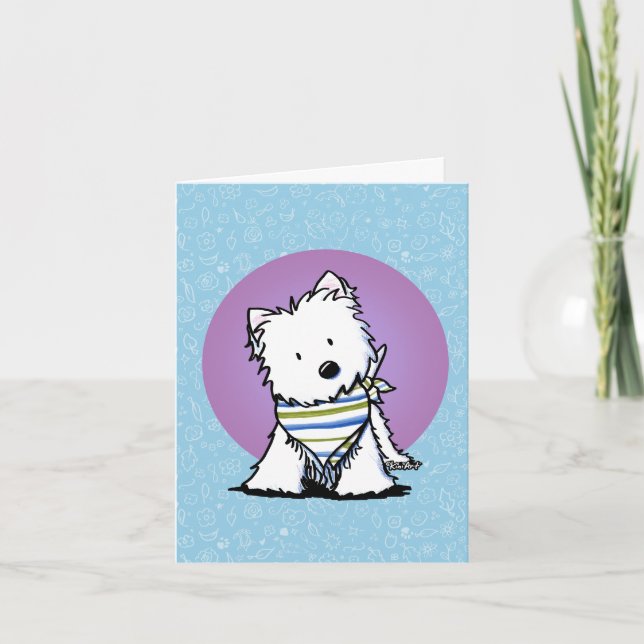 KiniArt Westie i Scarf Kort (Framsida)