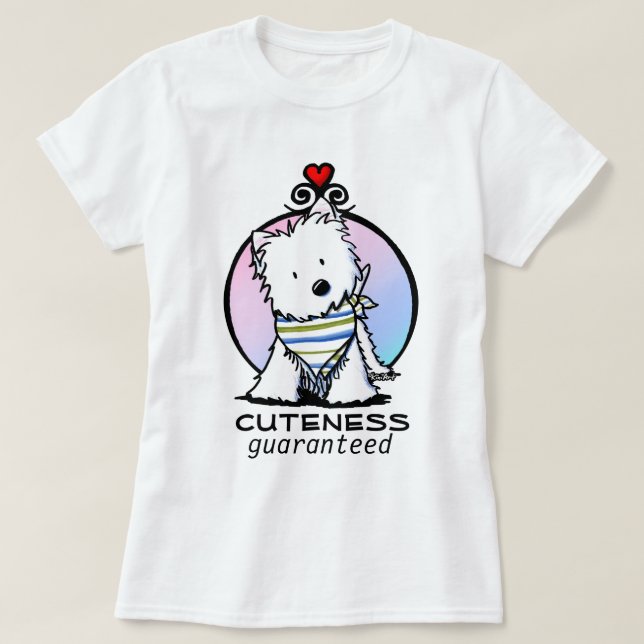 KiniArt Westie i Scarf T Shirt (Design framsida)