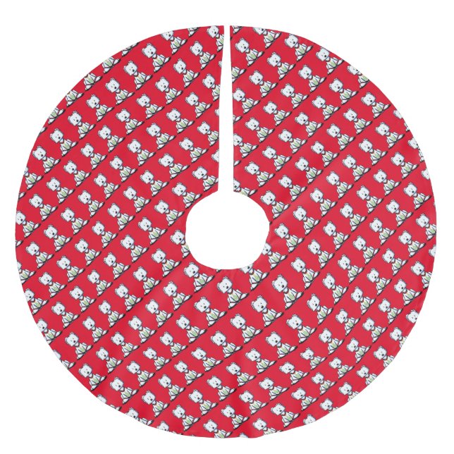 KiniArt Westie-jul Julgransmatta Borstad Polyester (Framsidan)