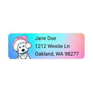 KiniArt Westie-juladressetikett Returadress Etikett