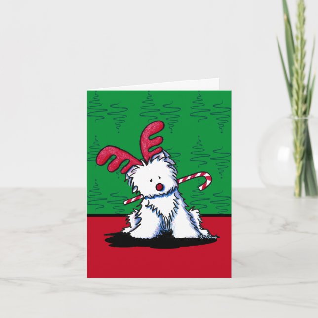 KiniArt Westie-julkort Helgkort (Framsida)