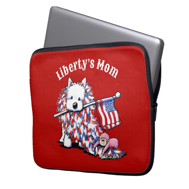 KiniArt Westie Liberty Porträtt Laptop Fodral (Framsidan Vänster)