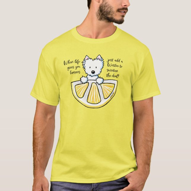 KiniArt Westie Life Lemons T Shirt (Framsida)