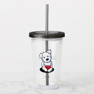 KiniArt Westie med hjärtklaffstumlare Take Away Mugg