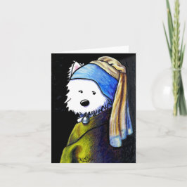 KiniArt Westie med Pearl Earring Card Kort