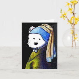 KiniArt Westie med Pearl Earring Card Kort
