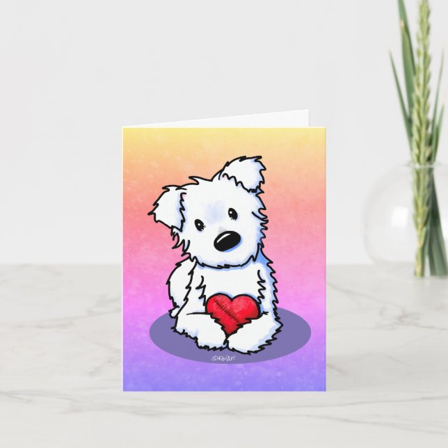 KiniArt Westie Mended Heart Sympathy Card Tack Kort (Framsida)