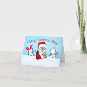KiniArt Westie och Santa julnoter Helgkort
