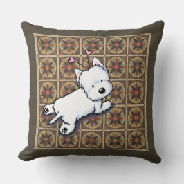 KiniArt Westie on Quilt Kudde
