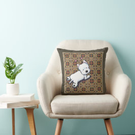KiniArt Westie on Quilt Kudde