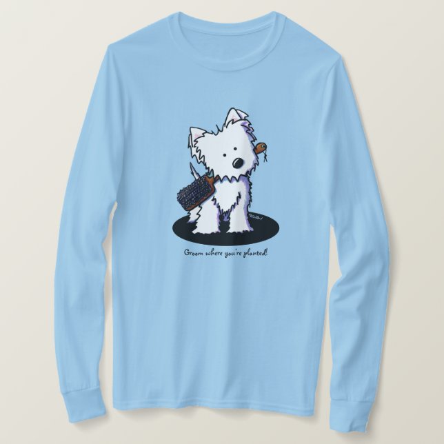 KiniArt Westie pälsvårdare T Shirt (Design framsida)