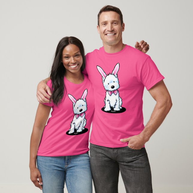 KiniArt Westie Påskhare T-Shirt (Unisex)