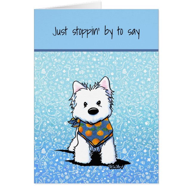 KiniArt Westie Peach Hälsningskort (Framsidan)