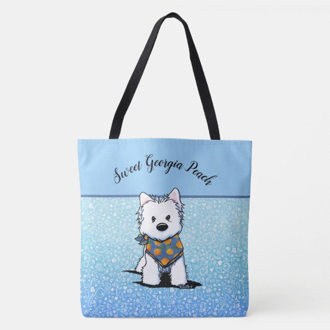 KiniArt Westie Peach Tygkasse (Framsida)