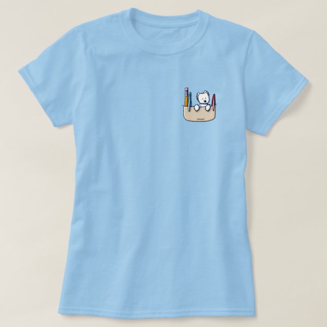 KiniArt Westie Pocket Guard T-Shirt (Design framsida)