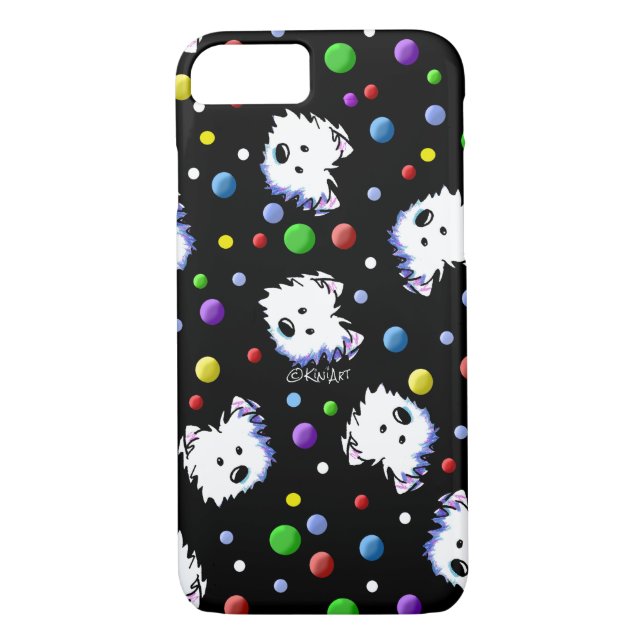KiniArt Westie Polka-punkt Case-Mate iPhone Skal (Baksida)