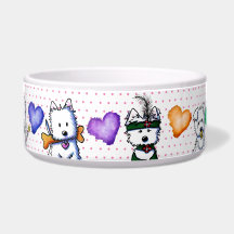 KiniArt Westie Puppy Kärlek Pet Bowl