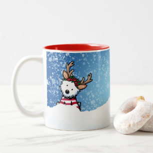 KiniArt Westie Reindeer jul Mugg