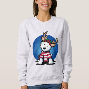 KiniArt Westie Reindeer Julsötskjorta T Shirt