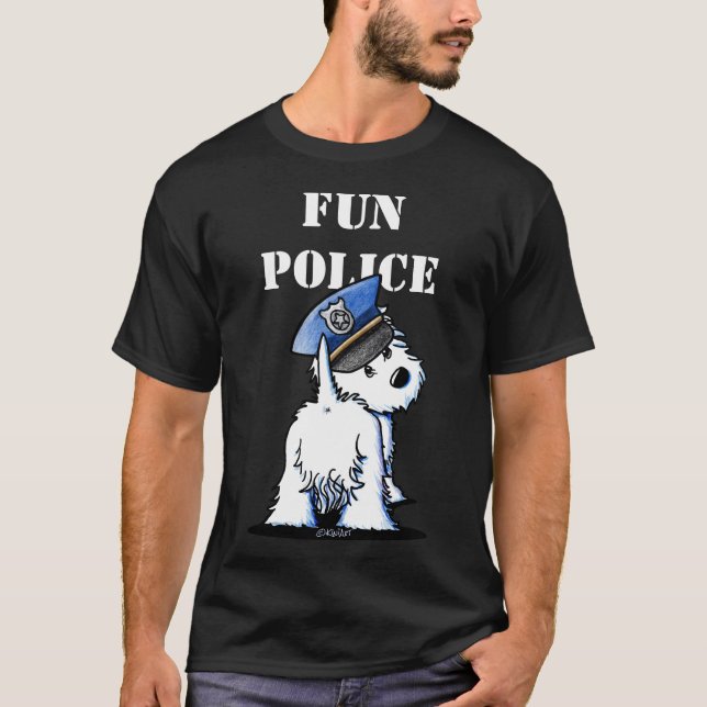 KiniArt Westie ROLIGT POLICE T Shirt (Framsida)