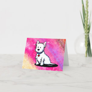 KiniArt Westie Rosa Note-kort Tack Kort