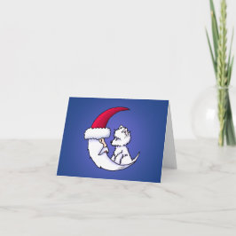 KiniArt Westie Santa Moon Helgkort