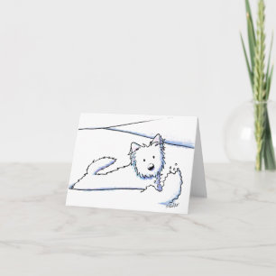 KiniArt Westie Snö Plow Helgkort