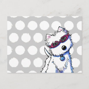 KiniArt Westie Sol Doggles vykort