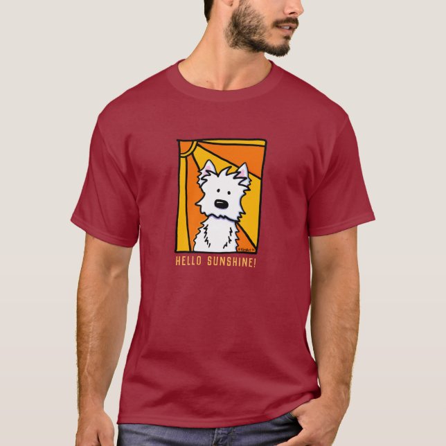 KiniArt Westie Sunshine T-Shirt (Framsida)
