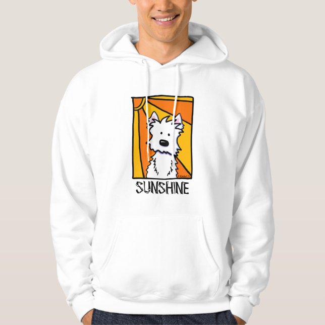 KiniArt Westie Sunshine T-Shirt Hoodie (Framsida)