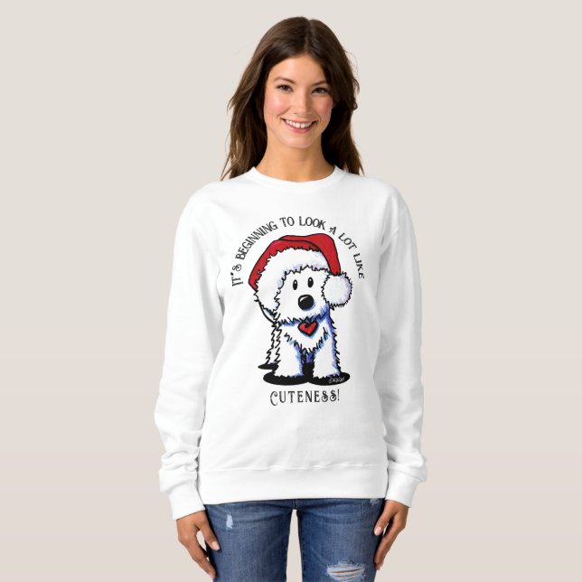 KiniArt Westie Terrier-julsötskjorta T Shirt (Hel framsida)