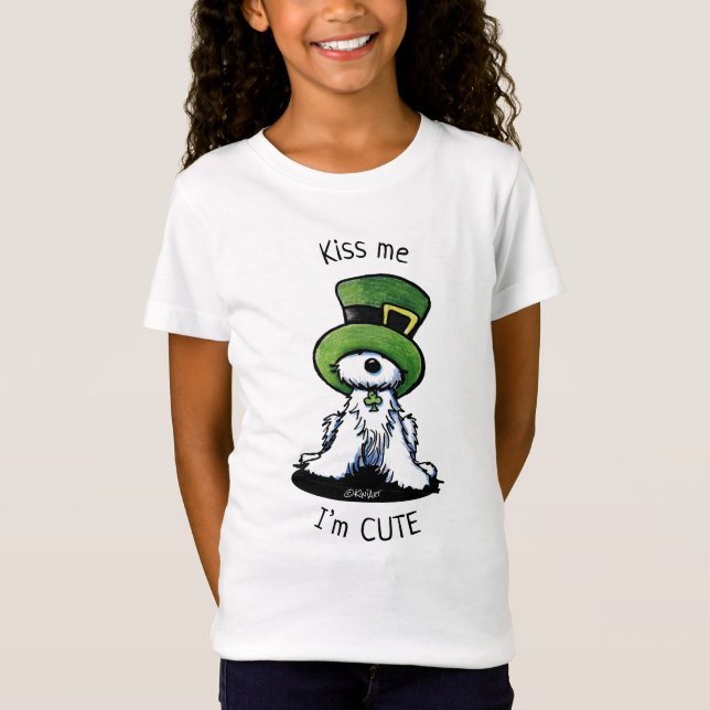 KiniArt Westie Terrier KISS ME Shirt T Shirt (Framsida)