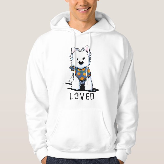 KiniArt Westie Terrier LOVED T-Shirt Hoodie (Framsida)