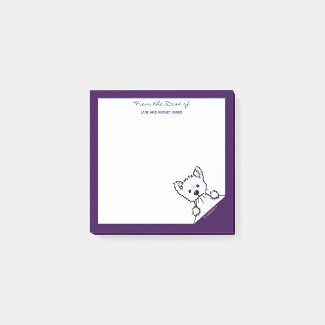 KiniArt Westie Terrier Post-it Notes Block (Framsida)