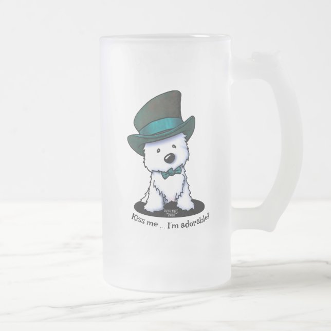 KiniArt Westie Terrier St. Paddy's Frostat Ölglas (Höger)