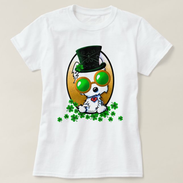 KiniArt Westie Terrier St. Paddy's T-Shirt (Design framsida)