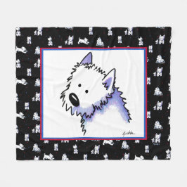 KiniArt Westie Terriers Fleece Blanket