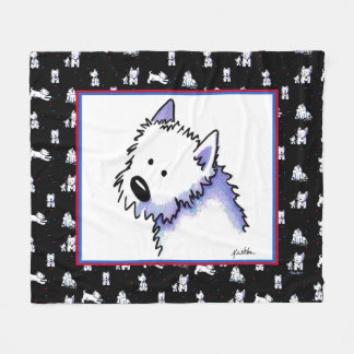 KiniArt Westie Terriers Fleece Blanket
