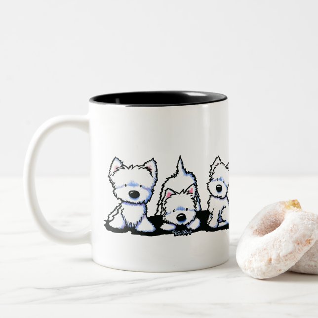 KiniArt Westie Trio Mugg (Med munk)