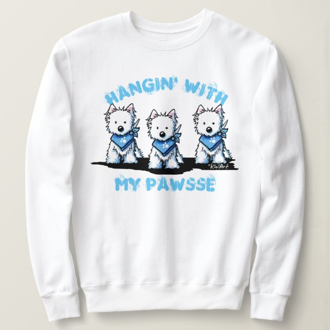 KiniArt Westie Trio My Pawsse T Shirt (Design framsida)