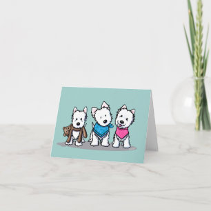 KiniArt Westie Trio Note Card Kort