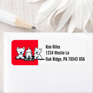 KiniArt Westie Trio Returadress Etikett