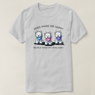 KiniArt Westie Trio T-Shirt för hundälskare