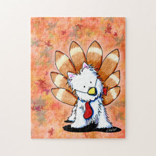 KiniArt Westie Turkiet-Thanksgiving-kort Pussel