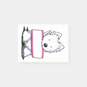 KiniArt Westie undertecknar Post-it Block